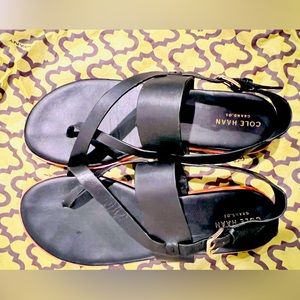 Black Cole Haan Leather Sandals Size 7.5
